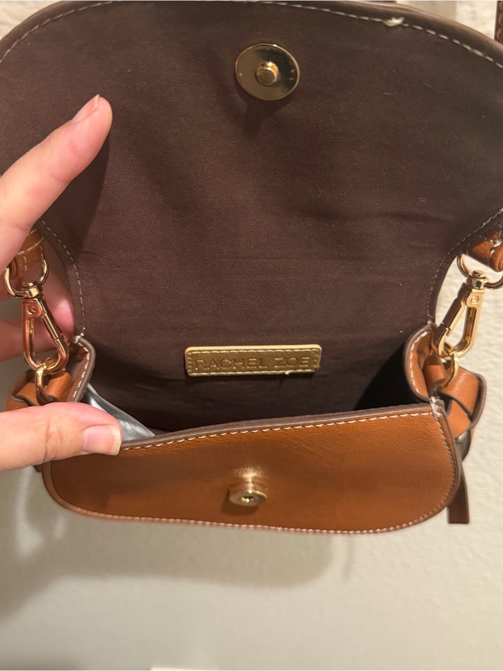 Rachel Zoe Saddle Crossbody Bag in Cognac - Picture 5 of 7